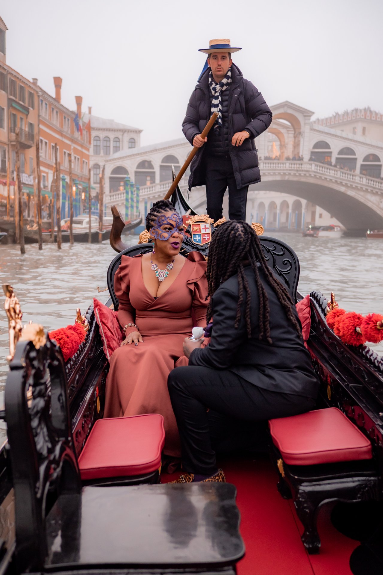 Venice Carnival Gondola Proposal with a Surprise Palace Dinner